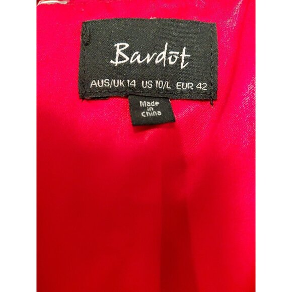 Bardot Alice Embroidered Lace Sheath Dress Sleeveless Holiday Red 10 - Picture 11 of 13